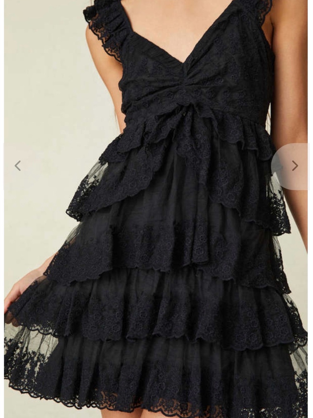LoveShackFancy Federica
Tiered Mini Dress. Black. Sz large - Picture 2 of 10